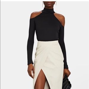 ALIX NYC Leona Cold-Shoulder Turtleneck Bodysuit